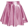 thumbnail image 4 of Women's Shiny Flared Pleated Mini Skater Skirt, 4 of 8