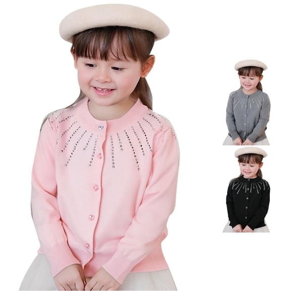 Afdoent Girls Cardigan Sweater Soft Knit Cardigan Comfortable Stylish Long Sleeve Open Front Cardigan Sweater for 13-14 Years