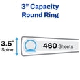 thumbnail image 3 of Avery 3" Economy View Binder, Round Rings, 2 White Binders (5741), 3 of 7