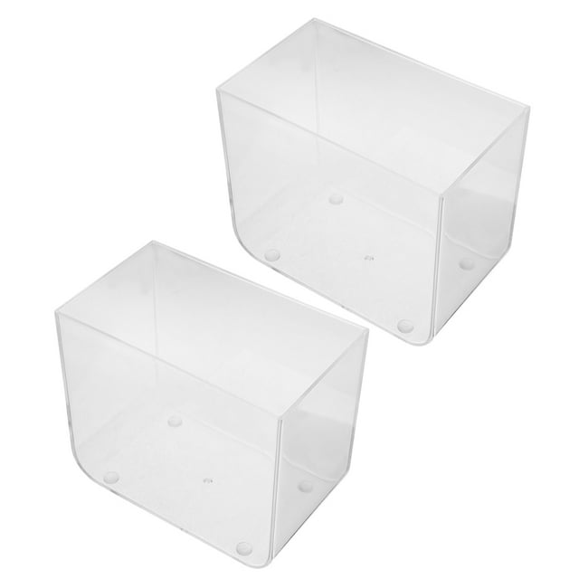 Shisuyan 2pcs Open-top Small Fish Tank Desktop Square Aquarium For Betta Goldfish Turtles Transparent Plastic Fish Tank Smooth Small Turtle Tank