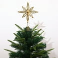 thumbnail image 6 of Hvmvliv Snowflake Christmas Tree Topper with Lights Xmas Treetop Ornament Luminiferous Snowflakes Christmas Tree Top Decorations Gold, 6 of 6