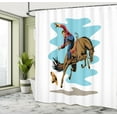thumbnail image 5 of Ambesonne Rodeo Shower Curtain, Cowboy Falling off His Horse, 69"Wx70"L, Multicolor, 5 of 5