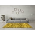 thumbnail image 3 of Ahgly Company Machine Washable Indoor Square Abstract Yellow Modern Area Rugs, 4' Square, 3 of 4