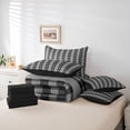 thumbnail image 6 of Manfei Chic Abstract Ombre Twin Bedding Sets 7-Piece for Kids, Vintage Checkered Square Bedding Comforter Set, Dimgrey Buffalo Plaid Reversible Sheet Sets, Lightweight Room Decor, 6 of 8