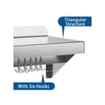thumbnail image 2 of Bingirl Stainless Steel Wall Mount Shelf 12 X 24 Inch. NSF Certified Shelf With 5 Hooks. 180 Lb Load Capacity Floating Shelf Kitchen Storage Racks Commercial Shelves For Restaurant. Hotel And Garage, 2 of 7