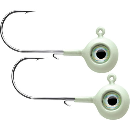 UPC: 0043193126591 | VMC 1/32 oz. Neon Moon Eye Jig – 2 Pack – Glow Chartreuse