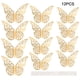 thumbnail image 2 of Pegatinas de pared para sala de estar, 12 piezas de mariposas huecas 3D para decoración del hogar, pegatinas de pared con acabado de lujo, 2 of 11