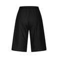 thumbnail image 5 of Hontri Womens Shorts Womens Casual Solid Side Pockets Pants Shorts Elastic Waist Pockets Daily Mid Long Shorts Beach Shorts for Women, 5 of 6