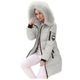 thumbnail image 7 of Women's Long Hooded Winter Coat Slim Fit Quilted Puffer Jacket Light Green XXL, 7 of 7