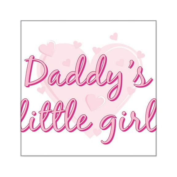 CafePress - Daddys Little Girl Square Sticker 3 X 3 - Square Sticker 3" x 3"