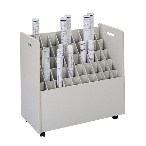 Mobile Roll File, 50Compartment, Putty