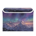thumbnail image 2 of Foldable Fabric Storage Bin With Handle Collapsible Basket Box Storage With Lid Organizer The Northern Lights, 2 of 7