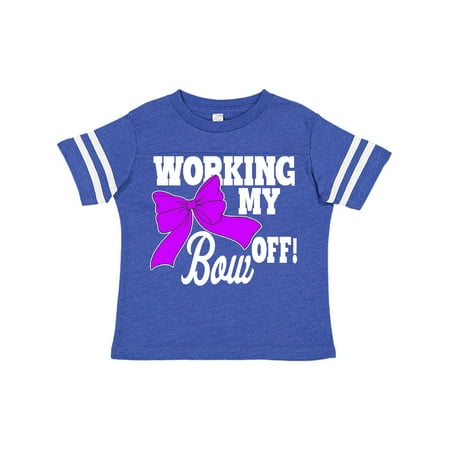 

Inktastic Cheerleading Working My Bow Off in White Gift Toddler Toddler Girl T-Shirt