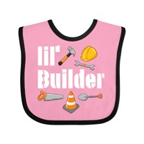 Inktastic Lil Builder- Future Construction Worker Boys or Girls Baby Bib