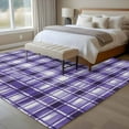 thumbnail image 4 of 5'x7' Area Rugs for Living Room Bedroom, Purple Plaid Washable Rug Carpet Runner Indoor Outdoor, Modern Art Checkered Farmhouse Non Slip Floor Mats Area Rug for Kitchen, Nursery, 4 of 8
