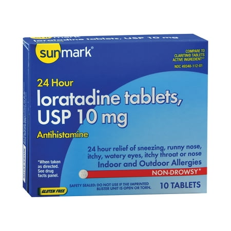 sunmark Allergy Relief 10 mg Loratadine Tablet, 10 per Box