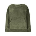 thumbnail image 4 of BLCHUNen Sweatshirts for Women Fleece Plush Fuzzy Long Sleeve Casual Crew Neck Pullover Winter Warm Tops with Pockets, 4 of 8