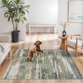 thumbnail image 3 of Washable Abstract 4x6 Area Rug - Soft Living Room Bedroom Rugs with Non Slip Rubber Backing Indoor Low Pile Stain Resistant Carpet for Kitchen Office Modern Home Decor Floor Mat for Bathroom 4x6 Green, 3 of 8