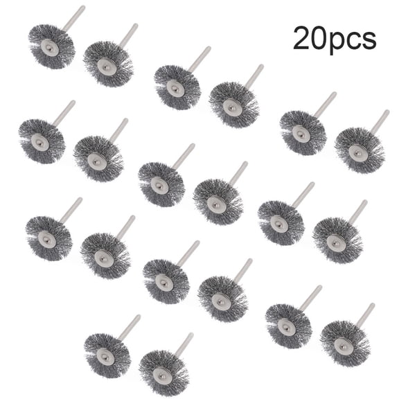 20Pc Drill Brush Wire Wheel Brush 3.175*25/5Mm Metal Polishing Wood Carving Brush For Electrical Grinder Rotary Tool Accessories