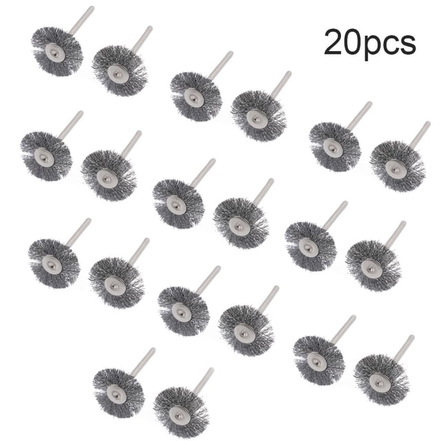 Bgsha 20PCs 3.175*25mm Wire Wheel Polish Brushes For Rotary Grinder Accessories Tool