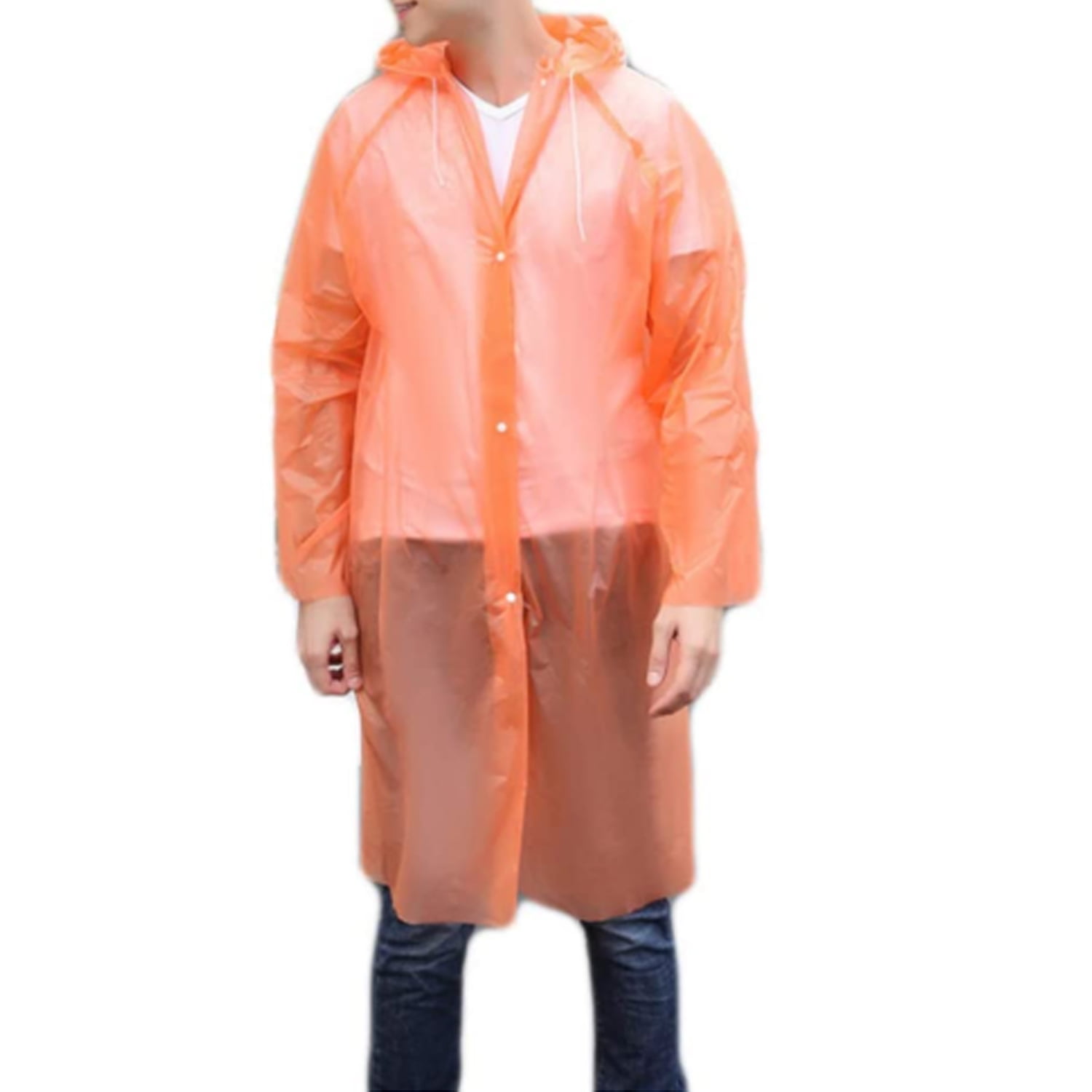Men Women Unisex Raincoat Transparent Waterproof Hooded Cover Clear Rainwear New
