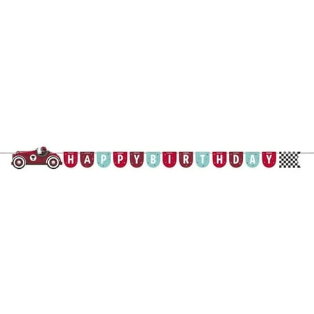 Vintage Race Car Ribbon Banner
