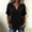 Black, variant on Short Sleeve Tops for Women Summer Blouse Office Work Basic Casual V-Neck Brown Ladies Shirts Rolled Sleeve