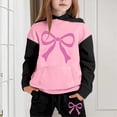 thumbnail image 2 of FAOWME Ensemble Sweat à Capuche Imprimé Nœud Enfant Manches Longues Rose 13-14 Ans, 2 of 4
