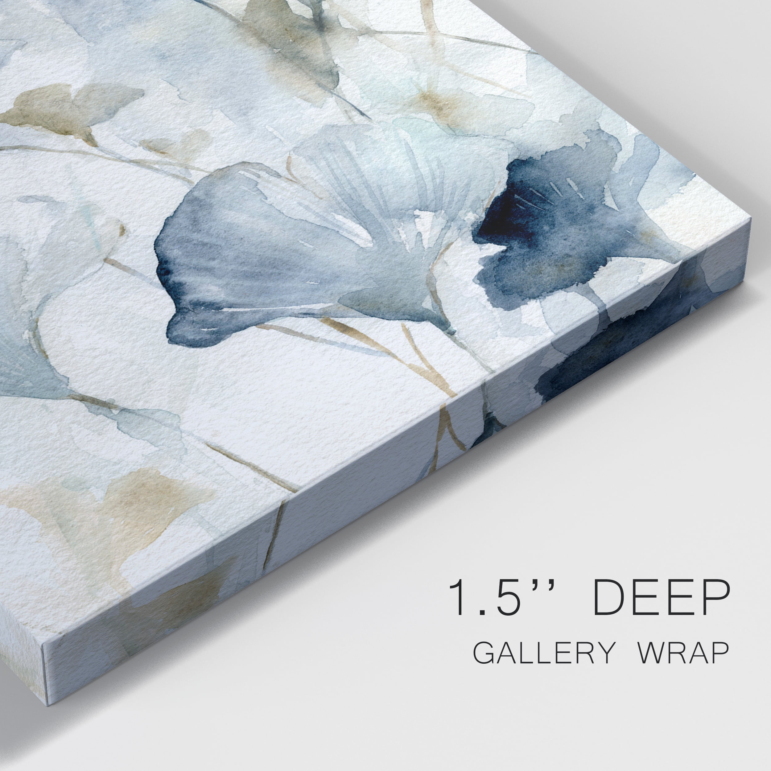 Indigo Ginkgo II Premium Gallery Wrapped Canvas - Ready to Hang - 12 x 18