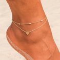 thumbnail image 2 of Tobilleras en capas Mujer Corazón Plata Tobillo Pulsera Encanto Con cuentas Delicada joyería de pie para mujeres y niñas adolescentes Verano Descalzo Tobillera de playa XianweiShao 8390611992866, 2 of 4