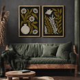 thumbnail image 3 of IDEA4WALL Framed Canvas Print Wall Art Set Black & Gold Botanical Sophisticated Floral Illustrations Abstract Botanical Fine Art Wall Decor Minimal Nordic Artwork for Home Decor - Natural 16"x24"x2, 3 of 5