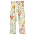 thumbnail image 4 of Cute Owls Sun Pattern Winter Female Pants Flannel High Waist Women Pants Lady Warm Straight Leg Plush Trousers, 4 of 7