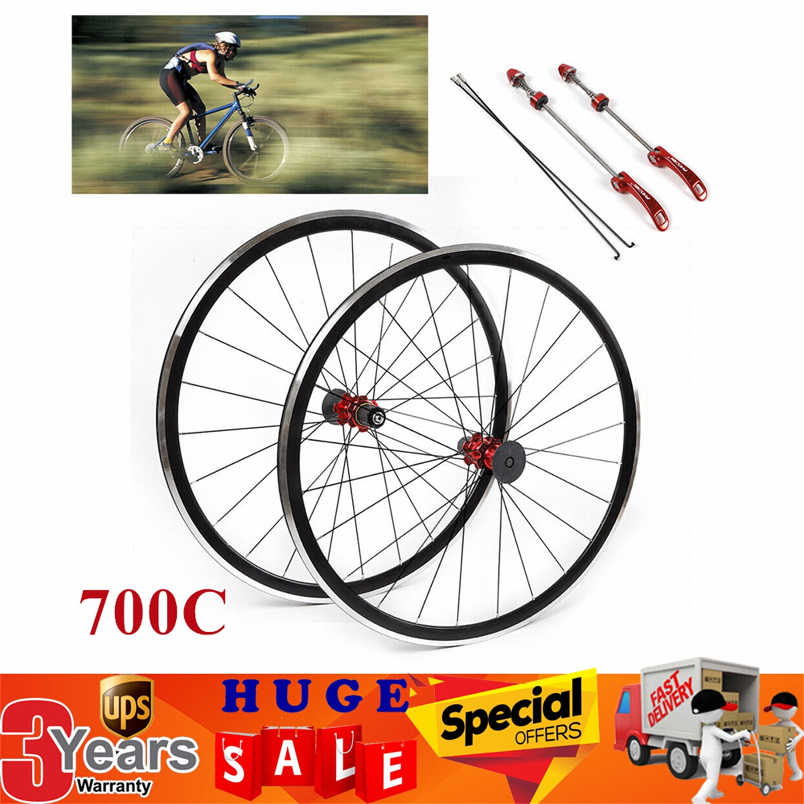 700C Road Bike Wheels Front&Rear Clincher Rim Brake 7/8/9/10/11