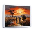 thumbnail image 2 of Designart "Wandering with Elephant Giants II" Animals Floater Framed Wall Art Print, 2 of 7