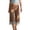 Brown, variant on Costeam Womens Lace Trim Capri Pants Solid Color Straight Leg Elastic High Waist Casual Relaxed Fit Soft Breathable Cropped Trousers