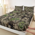 thumbnail image 3 of Feelyou Adult Jungle Branches Full Size Sheets, Green Leaf Botanical Bed Sheets, Rustic Farmhouse Theme Sheet Sets, 4pcs, 3 of 7