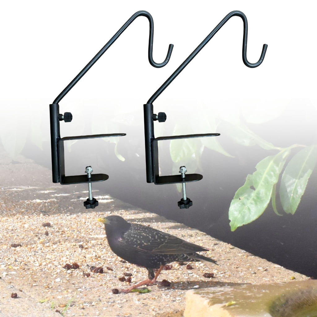 2 Piece Strong Deck Railing Hook Deck Mount Bird Feeders Hanger for Bird Feeders Pan & Outdoor Decorations