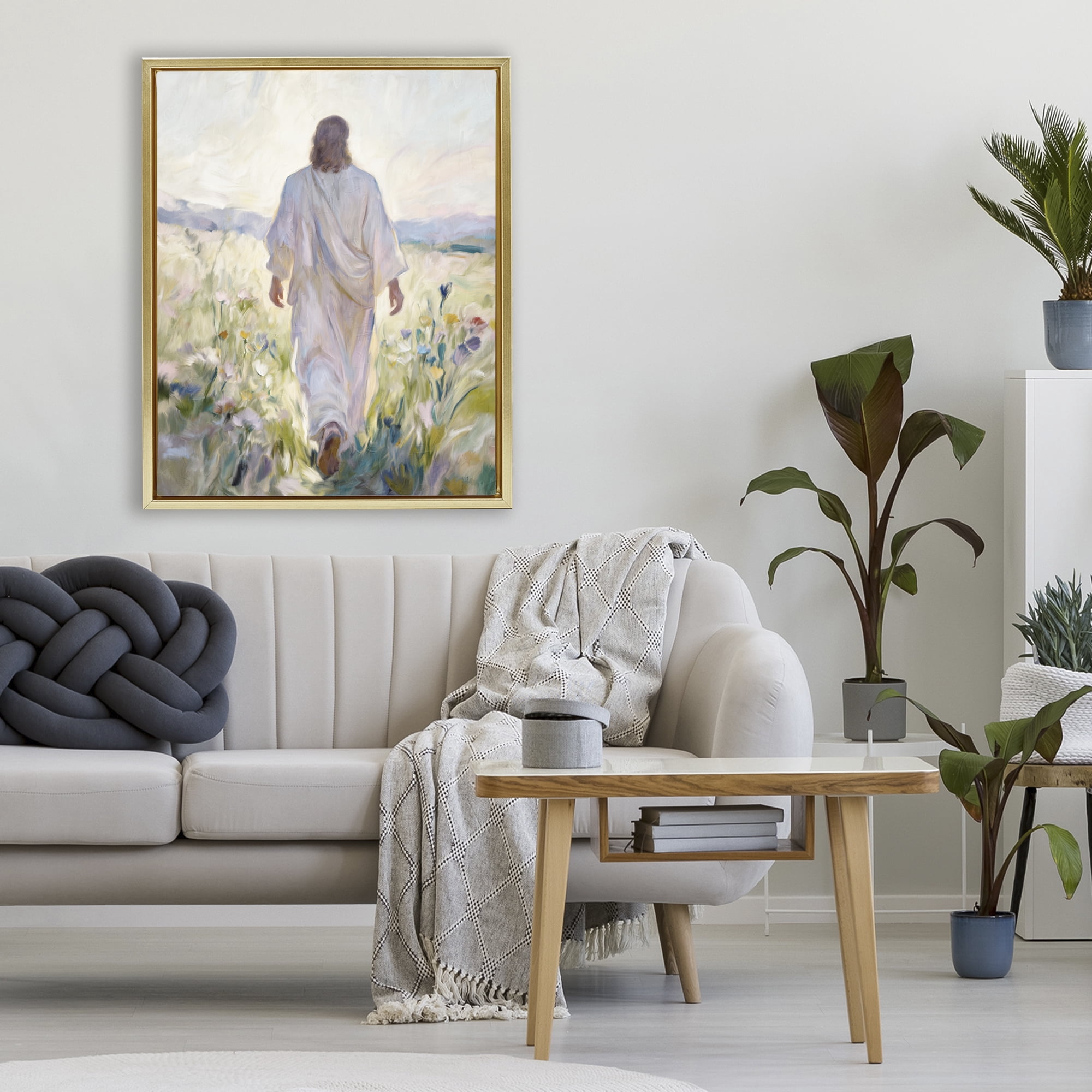 Stupell Industries Wildflower Faithful Follower Gold Framed Floater Canvas Wall Art, design by Kim Allen