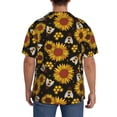 thumbnail image 5 of Xecao offers the Sunflowers And Bww for Men's Casual Short-sleeved Shirt, a button-up collared shirt with a pocket, perfect for beach vacations and yacht travel in the XX-Large size., 5 of 7