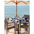thumbnail image 4 of Square Outdoor Tablecloth with Umbrella Hole Blue Geometric Outside Table Cloth Waterproof Patio Table Cover Botanical Abstract Color Block Zipper Tablecloths for Picnic Party Camping 54x54 Inch, 4 of 8