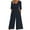 Navy, variant on S TODAY PRIME!! Toonshare Deal Women's Summer Short Sleeved V-neck Jumpsuit Fit Pants for Women Gray S