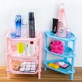 thumbnail image 3 of 3-Tier Plastic Corner Bathroom Organizer Caddy Shelf – Pink, Space-Saving Bathroom & Kitchen Storage Rackc,White, 3 of 9