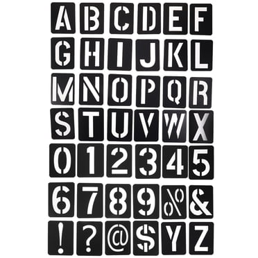 Helix 30mm (3cm) Old English Letter Stencil Set - Upper & Lower Case, Numbers 0-9, Durable Plastic