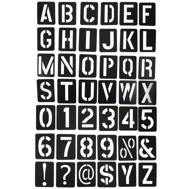 GOOHOCHY juego de plantillas de letras, plantillas de plástico para pintar, manualidades de bricolaje con números y signos