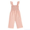 thumbnail image 2 of Fozruso Jumpsuit for Girls Casual Toddler Girls Sleeveless Lattice Prints Tops Bottoms Jumpsuit Clothes Sizes 3-4 Years(Red), 2 of 7
