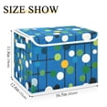 thumbnail image 5 of Yayeee Collapsible Cube Storage Bin with Lid Fabric Closet Decorative Basket with Handles, Blue Abstract, 5 of 7