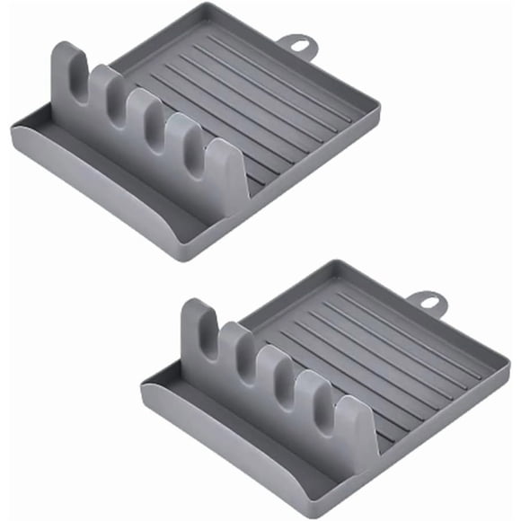 TOPJINZHIONE 2 Pcs Supports de Couvercle de Pot, Étagère à Ustensiles de Cuisine, Support en Plastique pour Cuillères, Louches, Pinces et Couverts pour Éviter les Taches de Goutte