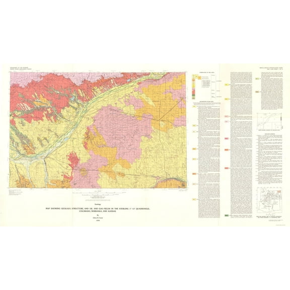 Historic Mine Map - Sterling Quad Colorado Nebraska Kansas - Scott 1978 - 40.84 x 23 - Vintage Wall Art