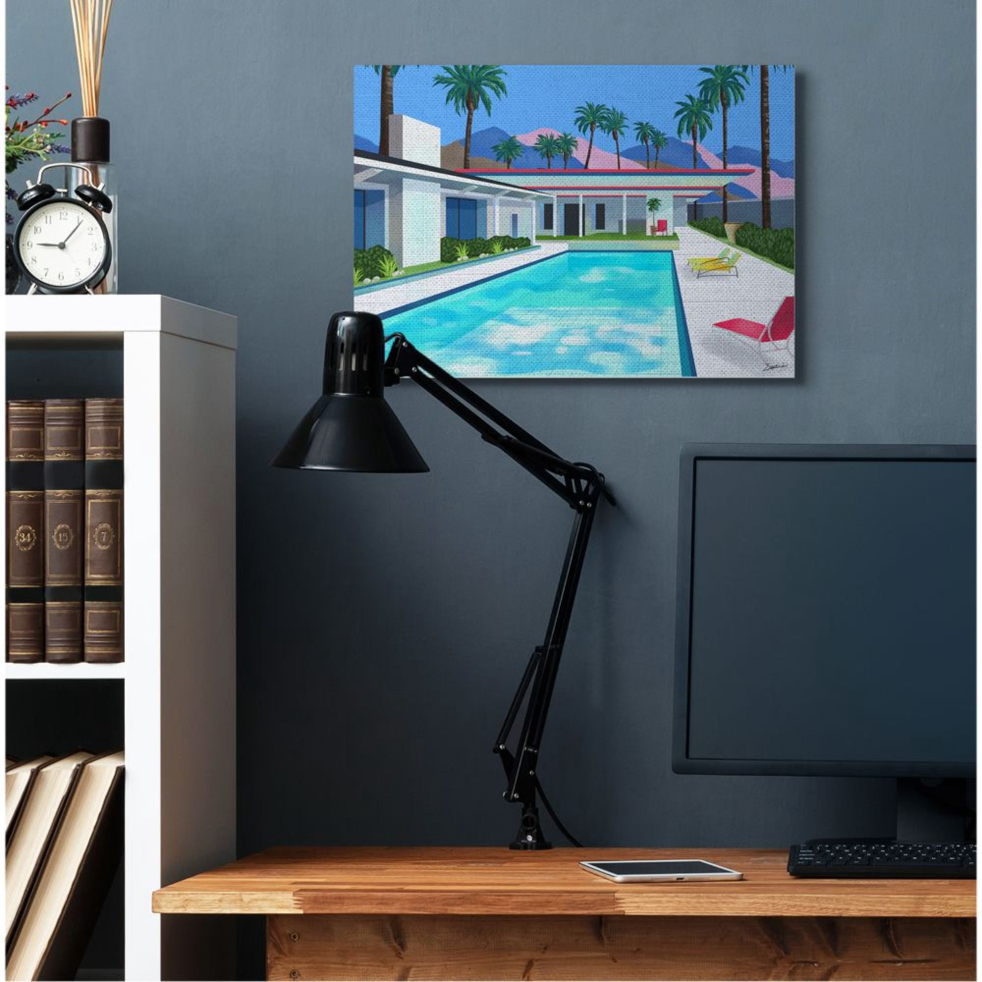Stupell Industries Modern Architecture House Pool Tropical Palm Trees Design by Ziwei Li, 24" x 30"