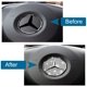 thumbnail image 2 of Mercedes-Benz Volante Logo Cap Accesorio Piezas Pegatina brillante Cubierta Decoración W205 W212 W213 C117 C E S CLA GLA GLK Class Crystal Silver 2 piezas JAMW Sencillez, 2 of 4